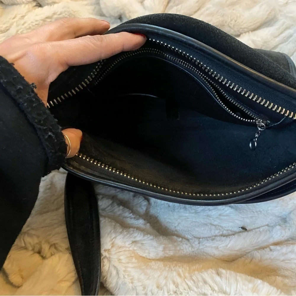 Vintage Coach Patricia Large Black Leather Saddle Legacy Flap Crossbody …